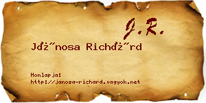 Jánosa Richárd névjegykártya